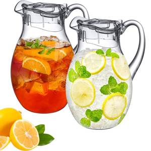lot 9357 image: Amazing Abby - Bubbly - 2-Pack Acrylic Pitcher (72 oz), Clear Plastic Water Pitcher with Lid, Fridge Jug, BPA-Free, Shatter-Proof, Great for Iced Tea, Sangria, Lemonade, Juice, Milk, and More