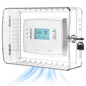 lot 9373 image: Ravct Thermostat Lock Box with Key, Upgrade Thickening Universal Thermostat Cover, Ac Lock Box Cover with Key for 5 H x 7in W or Smaller Thermostat on Wallin