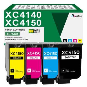 lot 9382 image: XC4150 XC4140 Toner Cartridge (with Chip) Replacement for Lexmark 24B6720 24B6717 24B6718 24B6719 Toner Cartridge High Yield for XC4140 XC4150 XC4143 XC4153 Printer (4-Pack, Black Cyan Magenta Yellow)