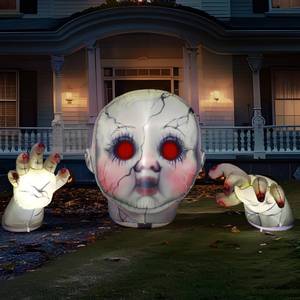 lot 9393 image: JOYIN 10.3FT Long Halloween Zombie Baby Inflatable Decoration Large Scary Doll Inflatable Outdoor Decoration with Red Eyes Halloween Blow Ups for Yard Garden Outdoor Garden Lawn Outside Party Decor
