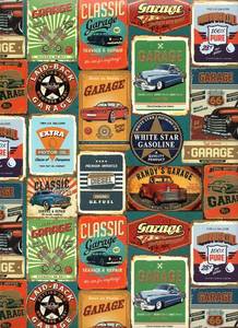 lot 10408 image: arkamii premium wrapping paper set of 4 sheets size 34 x 25 inch garage cars man (18-9226)