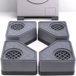 lot 10415 image: Anti Vibration Pads for Washing Machine - Washer and Dryer Pedestals High Hard Wearing Square Rubber Foot Pads, Noise Cancelling and Shock Support Protects Pedestals (4 Pcs)