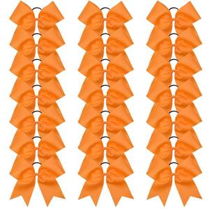 lot 10421 image: Oaoleer 21PCS 8 Large Cheer Bows Orange Bows Jumbo Cheerleader Bow with Ponytail Holder Elastic Band Handmade for Cheerleading Teen Girls College Sportsin