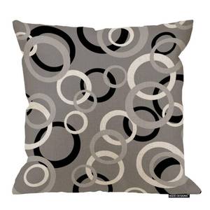 lot 10427 image: HGOD DESIGNS White Gray and Black Circle Print Decorative Throw Pillow Cover Cushion Cover Home Office Square for Room Sofa 18 Inch