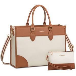 lot 10466 image: LOVEVOOK Laptop Bag for Women 15.6 lnch,Waterproof Laptops Tote Bags for Womens,Professional Work Bags for Women with Cup Holder,Large Laptop Purse Computer Briefcase Office Teacher Clutch Bag,2 PCS
