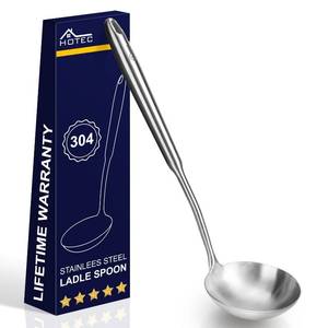 lot 10470 image: HOTEC Stainless Steel Soup Ladle Spoon 13.7 � Kitchen Ladle for Cooking and Serving, One-Piece 304 Stainless Steel Serving Spoon for Soup, Stew, Gravy, Brothin