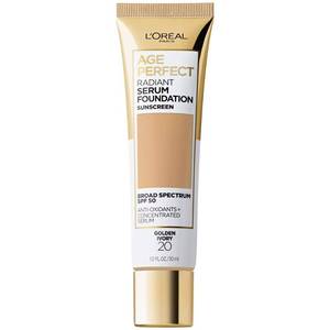 lot 10481 image: LftOreal Paris Age Perfect Radiant Serum Foundation with SPF 50, Golden Ivory, 1 Ounce