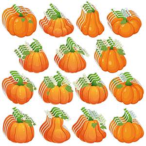 lot 10485 image: Zhanmai 60 Pieces Thanksgiving Pumpkins Cutouts Fall Thanksgiving Classroom Bulletin Board Decoration Paper Pumpkin Cut Outs with 1000 Glue Point Farmhouse Rustic Pumpkins for Bulletin Board Classroom