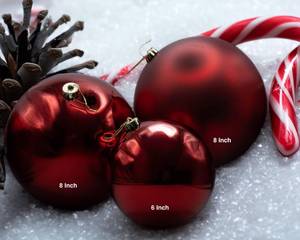 lot 11253 image: Christmas Ball Ornaments Set, 8 Inch, 6 Inch Large, Extra-Large Giant Hanging (SPN Decor) (Red Matte, 8 in (X-Large, Jumbo))