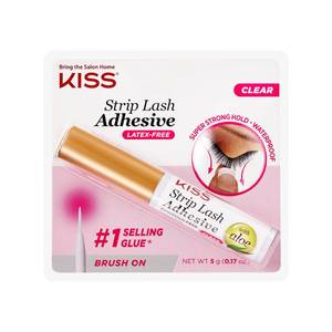 lot 12368 image: KISS Clear Strip Lash Adhesive With Aloe, Waterproof, Formaldehyde and Latex Free, Odor Free, Cruelty Free, Super Strong Hold Eyelash Glue with Brush Applicator, 0.17 Oz