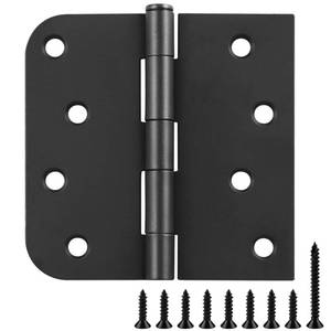 lot 12376 image: JIW 3 Pack Black Door Hinges 4 Inch Interior Hinges Matte Black Door Hinges 4 Inch Square Rounded 58 Inch Inch Radius Corner Hinges for Doors Reversible Full Mortise Combination 4 in Door Hardware