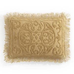 lot 12378 image: Beatrice Home Fashions Medallion Chenille Bedspread, King Sham, Gold