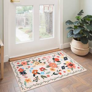 lot 12395 image: GRANNY SAYS Front Door Mat Indoor Entrance, Indoor Doormat, 2ft x 3ft Washable Rug for Kitchen, Low Profile Entryway Rug, Stain Resistance Bathroom Mat, Non-Slip Kitchen Rugs, Small Doormat, Boho Floral