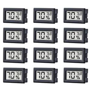 lot 12420 image: 12 Pack Pgzsy Mini Small Digital Electronic Temperature Humidity Meters Gauge Indoor Thermometer Hygrometer LCD Display Fahrenheit () for Humidors, Greenhouse, Garden