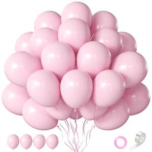 lot 12429 image: CVPARTYON Pink Balloons 60 PCS Light Pink Balloons 12 Inch Pastel Baby Pale Pink Balloons for Girls Women Birthday Party Baby Shower Gender Reveal Wedding Decoration