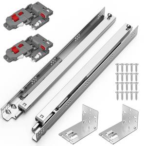 lot 13609 image: Chibery 12 15 18 21 Inch Undermount Soft Close Drawer Slides, Full Extension 3D Locking Device, Rear Mount Brackets, Concealed Bottom Mount Rails for face Frame Cabinet, 100 LB12 inch, 1 Pair