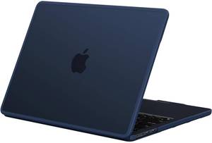 lot 13613 image: BlueSwan Anti-Cracking Hard Shell Case Compatible with MacBook Air 15 inch, M4 M3 M2 2025 2024 2023 Model A3114 A2941, Anti-Fingerprint Soft TPU Bumper  PC for Air 15 Laptop, Frosted Midnight Bluein