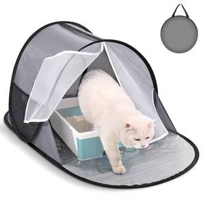 lot 13620 image: TailTastic Foldable Cat Litter Box Enclosure - No Assembly Needed All-in-One Privacy Cover for Large Litter Boxes  Spill-Proof Design, Easy to Clean and Collapsible Storage (46x23inx19in)in