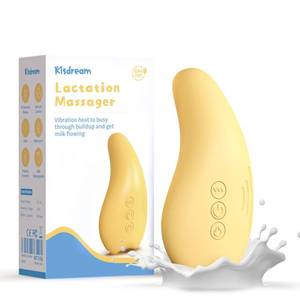 lot 14008 image: Kisdream Breast Massager Warming Lactation Compress Breastfeeding Mastiti Clogged Duct Engorgement Relief - Vibrant and Warmer Waterproof Heating Milk Warmer Breastmilk Pals (Yellow)