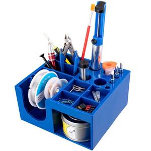 lot 14015 image: HGMZZQ Non-Slip Solder Holder and Dispenser Reel Stand with Anti-Skid Feet - Organize Solder Wire, Flux, Paste and Tools, Durable Plastic Storage for Tidy Workbench (6x5.5x2.95 Inches)