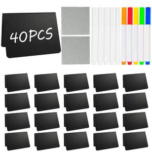 lot 14440 image: 40 Pack Food Labels for Party Buffet - Mini Chalkboard Signs - Food Tags for Party Buffet - Catering Supplies Buffet Display, 3x4 Inches, Easy to Write and Wipe