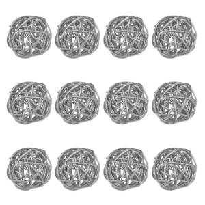 lot 14456 image: M METERXITY 12-Pack Wicker Rattan Balls 40mm1.6 Inch Decorative Rattan Balls Orbs Vase Fillers Bowl Fillers for ChristmasWeddingsThanksgivingDIY CraftsHome Decor Silver