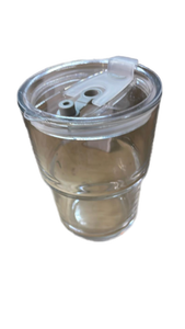 lot 14475 image: Clear Glass Reusable Cold Cup with Lid