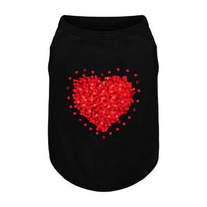 lot 14476 image: Comfortable Polyester-Cotton Dog Shirt � Romantic Rose Petals Heart Pattern, Perfect for Small and Medium Dogs, Soft and Stylish Pet Apparel for Everyday Wear. Black S
