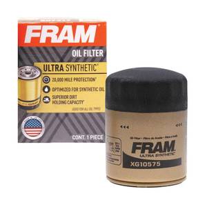 lot 14480 image: FRAM Ultra Synthetic Automotive Replacement Oil Filter, Designed for Synthetic Oil Changes Lasting up to 20k Miles, XG10575 with SureGrip (Pack of 1)