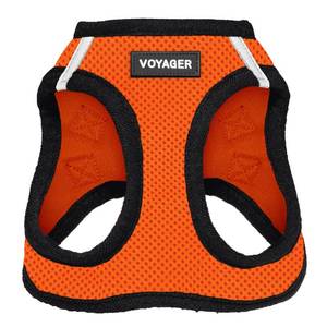 lot 14495 image: Best Pet Supplies Voyager Step-in Air Harness - All Weather Mesh, Reflective, No Pull Harness for Dogs, Cats - Secure with Hook and Loop Fastener, Buckle, Double D-Rings - OrangeBlack Trim, S