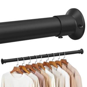 lot 15672 image: TOPROD Closet Rod,18 to 80 Inches Matte Black Closet Rods for Hanging Clothes Heavy Duty Closet Hanging Rod Adjustable Closet Poles for Wardrobes,RV,Laundry
