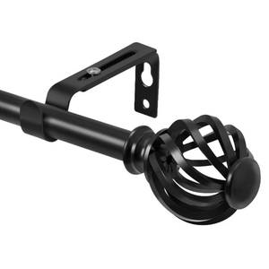 lot 15699 image: Luvenia Black Decorative Curtain Rod,Adjustable Curtain Rods For Windows 28 to 48 Inch(2.3-4Ft),Small Curtain Rod For Bedroom, Living Room,Kitchen,Farmhouse