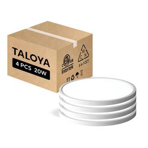 lot 15703 image: TALOYA Flush Mount Ceiling Light,4 Pack,12 Inch,20W, 5000K Daylight Super Slim LED Ceiling Light for Bedroom, Living Room, Kitchen, Laundry and Hallway