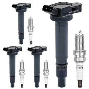 lot 15709 image: HQPASFY Ignition Coil UF507 Pack and Iridium Spark Plugs Set of 4 Compatible with Toyota 4Runner Avalon Camry Highlander RAV4 Sequoia Tundra, Lexus ES300h GS450h IS350 RX350 RaplacenumberGN10366, IC587