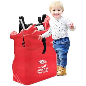 lot 15711 image: Kiddi Go Travel Stroller Bag for Airplane, Red, 47 H x 24in W x 15in D, Fits Most Large, Single, Double, Jogging Strollers,Waterproof, Heavy-Duty Protection, Easy-to-Carry Designin