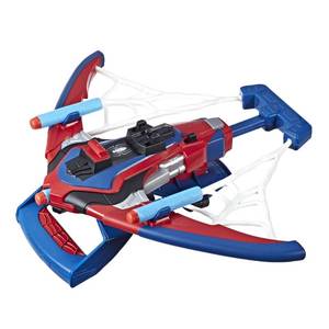 lot 15715 image: Marvel Spider-Man Web Shots Spiderbolt NERF Powered Blaster Toy, Fires Darts, 3 Darts, Kids 5 Years (Amazon Exclusive)