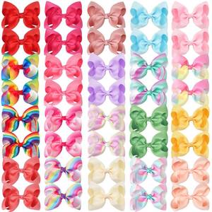 lot 16133 image: CLLOT 40 Pcs 4.5 Inch Hair Bows for Girls Clips Grosgrain Ribbon Boutique Hair Bow Alligator Clips For Girls Teens Toddlers Kids(Rainbow Colors)
