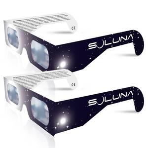 lot 16170 image: Soluna Solar Eclipse Glasses AAS Approved 2024 - Made in the USA CE and ISO Certified Safe Shades for Direct Sun Viewing (16 Pack)