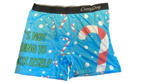 lot 16173 image: Crazy Dog Novelty Christmas Boxer Shorts �it�s not going to lick itself� XL 2Pk