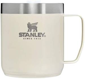 lot 16175 image: STANLEY Stay-Hot Camp Mug 12 oz  Press Fit Drink Through Lid  Cup for Coffee, Tea and Drinks  Insulated Stainless Steel Coffee Mug  BPA-Free  Cream Gloss