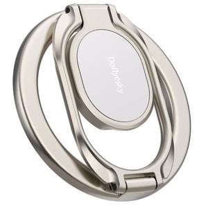 lot 16183 image: Doflyesky Magnetic Phone Grip for MagSafe Ring Holder, Metal Double Adjustable Gym Finger Ring Grip Kickstand, Removable Phone Grip for iPhone, iPad and Smartphones (Natural Titanium)