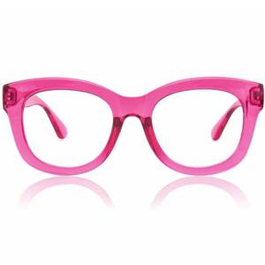 lot 16200 image: JiSoo Oversized Reading Glasses for Women 1.75, Stylish Designer Readers Women 1.75 with Large Frame, Fuchsia