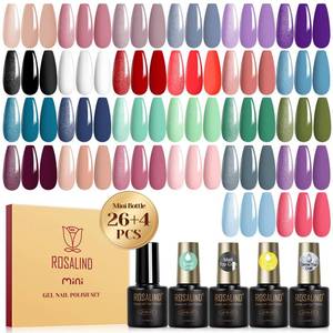 lot 16212 image: ROSALIND 30PCS Gel Nail Polish Set with Base Coat and Glossy Matte Glitter Top Coat Gel Polish, 26 Multicolored Gel Nail Set for Beginners Nail Art at Home