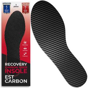 lot 16218 image: EstCarbon - Carbon Fiber Insole - 2 pc, Men 11-11.5, Women 12-12.5 - Unisex Orthotic Shoe Insert - Stiff Foot Plate - Turf Toe, Hallux Rigidus, Flat Feet, Plantar Fasciitis, Mortons Extension