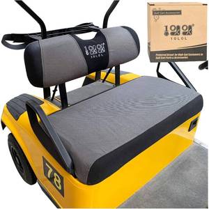 lot 16223 image: 10L0L Golf Cart Seat Covers for EZGO TXT RXV and Club Car DS 2000-up, Breathable Air Mesh Fabric Washable - Gray Black