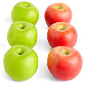lot 16224 image: Juvale Artificial Apples Set - Lifelike Foam Apples for Crafts and Displays - 6-Pack, 2.72.2in2.5inin - Red and Greenin