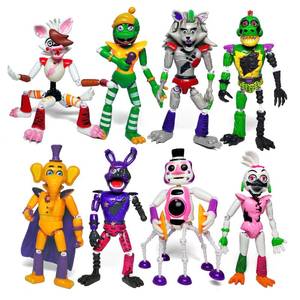 lot 16232 image: Toysvill 8 pcs Inspired by Game Five Night Toys  Ultimate Custom Night  FNAF Action Figure Withered Bonnie, Orville, Mangle, Gator, Happy Frog, Roxanne Wolf, Chica, and Music Man