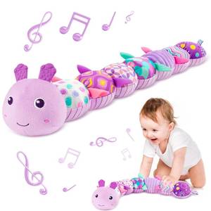 lot 16243 image: Sumobaby Infant Baby Musical Multi-Sensory Caterpillar, Stuffed Animal Activity Soft Toys, for Tummy Time Newborn 0-3-6-12 Months Girls, Purple