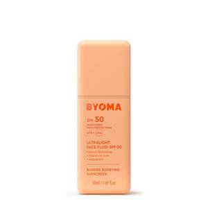 lot 16249 image: BYOMA SPF 50 Face Fluid - Ultra-Lightweight Facial Sunscreen for All Skin Tones - Luminous Glow, No White Cast - SPF Moisturizer Strengthens Skin Barrier - 1.69 fl.oz