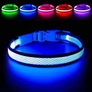 lot 16251 image: Flashseen LED Dog Collar, Light Up Dog Collar USB Rechargeable, Brightest Dog Lights for Night Walking, Adjustable Dog Collar Light for Dog Safety (Large, Royal Blue)
